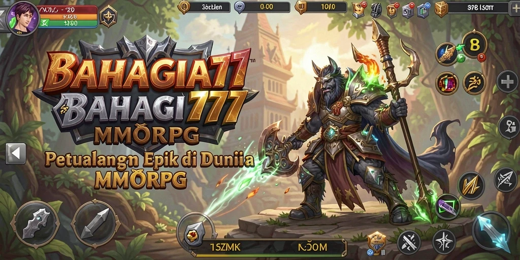 Tangkapan layar BAHAGIA777 menampilkan aksi seru dalam pertempuran MMORPG.
