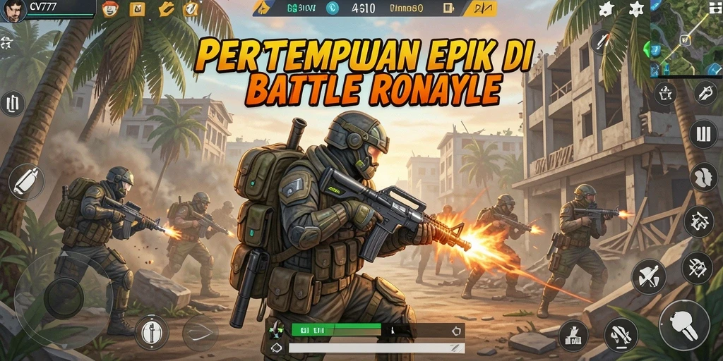 Gameplay seru dan mendebarkan dari CV777 dalam pertarungan Battle Royale.