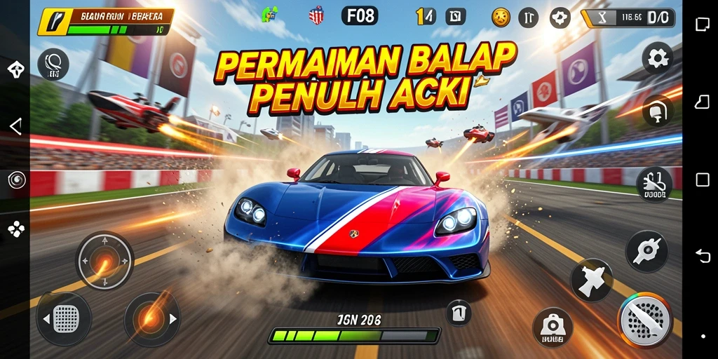 Gameplay balap cepat dan menegangkan dari F08.