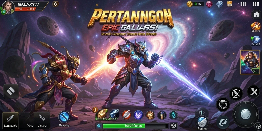 Tampilan permainan GALAXY77 yang memukau saat bertarung.
