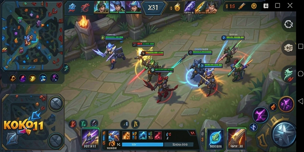 Tampilan gameplay seru KOKO11 dengan strategi MOBA yang mendalam.