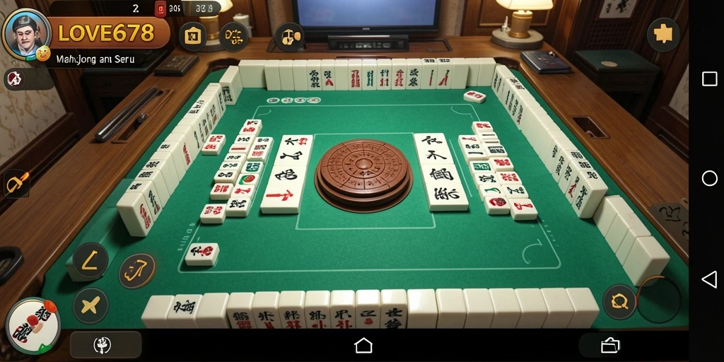 Screenshot gameplay LOVE678 menampilkan suasana Mahjong yang menarik.