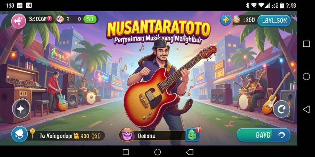 Tampilan gameplay NUSANTARATOTO yang seru dan interaktif dengan berbagai alat musik.