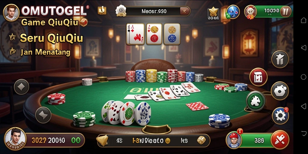 Tampilan gameplay menarik dari OMUTOGEL dengan elemen QiuQiu.