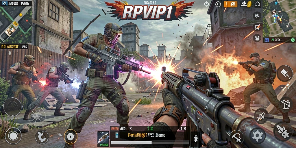 Gameplay mendebarkan RPVIP1 dengan aksi tembak-menembak intens.