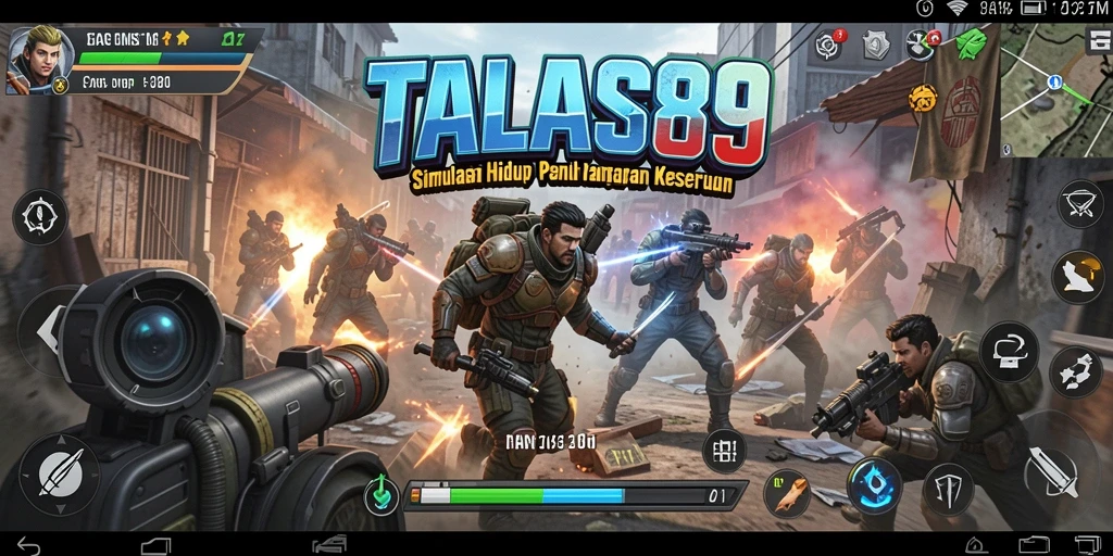 Screenshot gameplay TALAS89 menampilkan karakter dalam kehidupan sehari-hari yang intens.