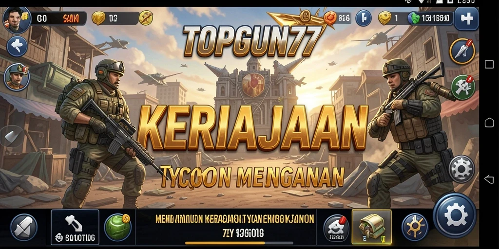 Screenshot utama TOPGUN77 dengan tampilan gameplay Tycoon yang menarik.